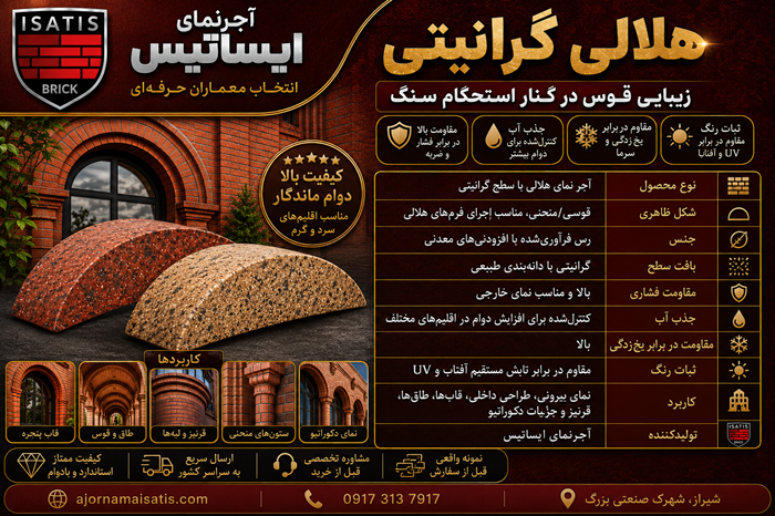 بنر  هلالی گرانیتی  - آجرنما شیراز